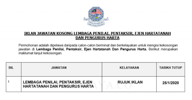 Lembaga Penilai, Pentaksir, Ejen Hartatanah Dan Pengurus Harta