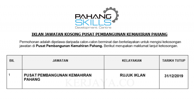 Pusat Pembangunan Kemahiran Pahang