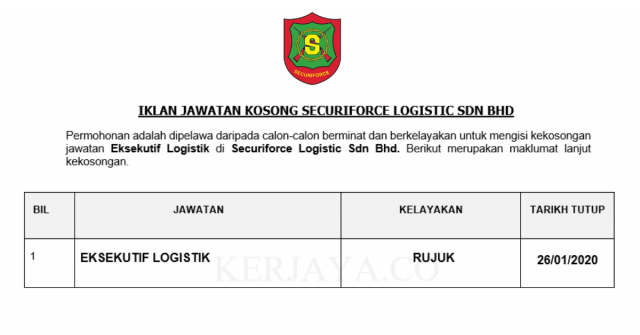 Securiforce Logistic ~ Eksekutif Logistik