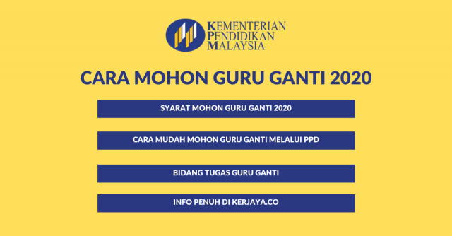 Cara Apply Permohonan Guru Ganti 2020 Sekolah Rendah atau Menengah