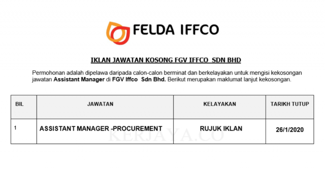 FGV Iffco  ~ Assistant Manager