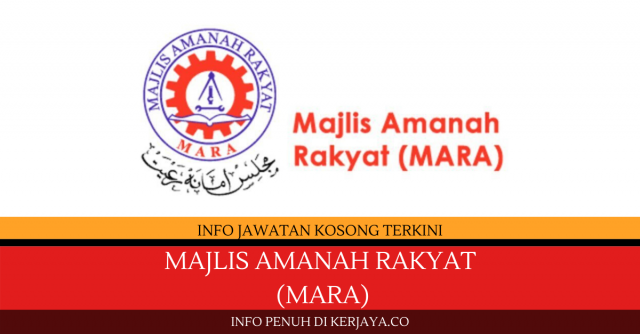 Majlis Amanah Rakyat (MARA) ~ Pembantu Tadbir, Pembantu Operasi, Pegawai Ehwal Ekonomi & Pelbagai Jawatan