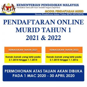 Permohonan Daftar Anak Darjah 1