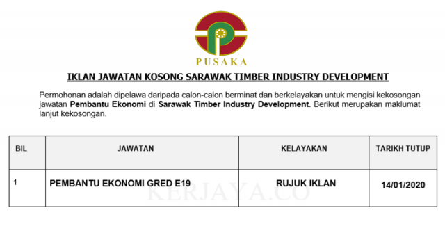 Sarawak Timber Industry Development ~ Pembantu Ekonomi