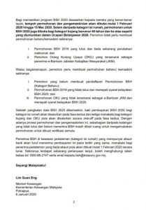 Tarikh Pembayaran BSH Fasa Pertama Bantuan Sara Hidup 2020