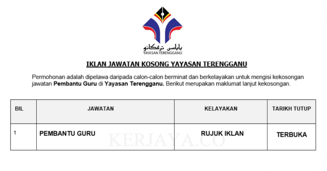 Pembantu Guru Yayasan Terengganu