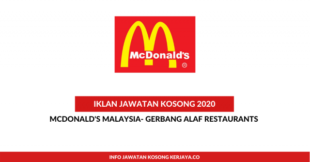 McDonald’s Malaysia~Pelbagai Kekosongan Jawatan