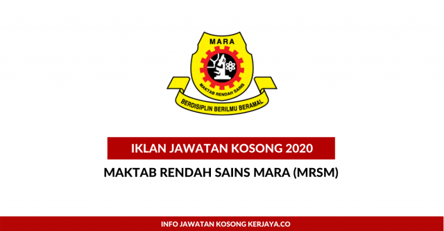 Guru Matematik Maktab Rendah Sains Mara (MRSM) Tahun 2020