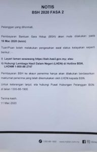 Notis Pembayaran BSH Fasa 2