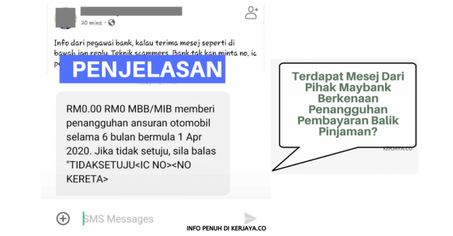 SMS Berkenaan Moratorium Dari Shortcode 66628 Adalah Sah Dari Maybank
