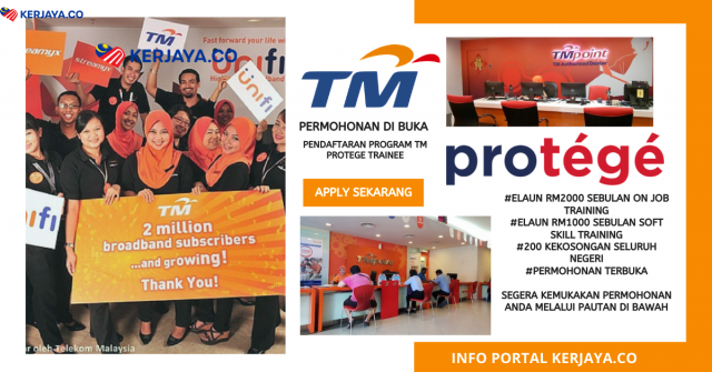 Permohonan TM Protege di Buka / Elaun RM2000 Sebulan
