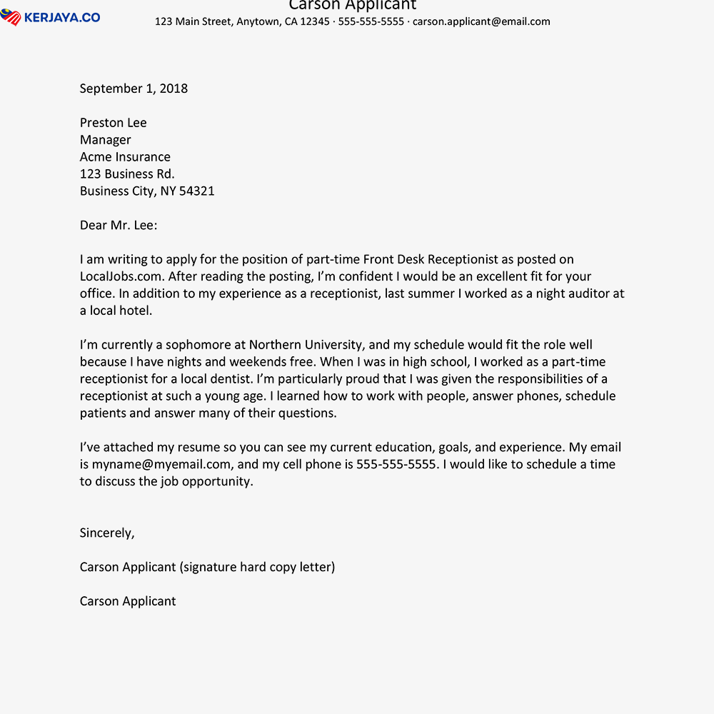 Font Dan Saiz Yang Sesuai Digunakan Untuk Cover Letter