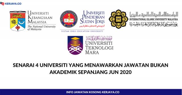 Senarai 4 Universiti Yang Menawarkan Jawatan Bukan Akademik Sepanjang Jun 2020