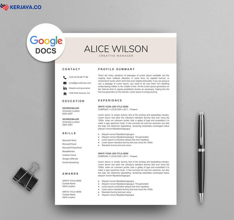 perlu ada dalam resume
