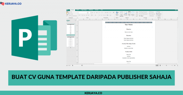 Cara Buat CV Guna Template Microsoft Publisher Sahaja, Mudah Senang dan Percuma
