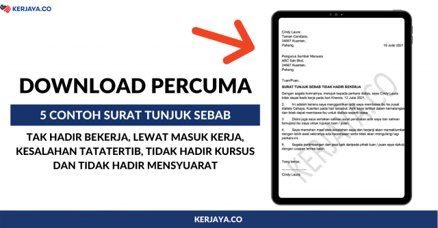 Ini Contoh Surat Tunjuk Sebab Jika Datang Lewat & Tidak Hadir Kerja. Formal Tapi Simple