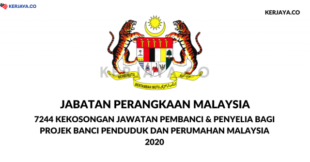 7244 Kekosongan Jawatan Pembanci & Penyelia Jabatan Perangkaan Malaysia. Mohon Segera