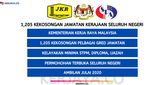 1,205 Kekosongan Kementerian Kerja Raya Malaysia ~ Pelbagai Jawatan, Seluruh Negeri