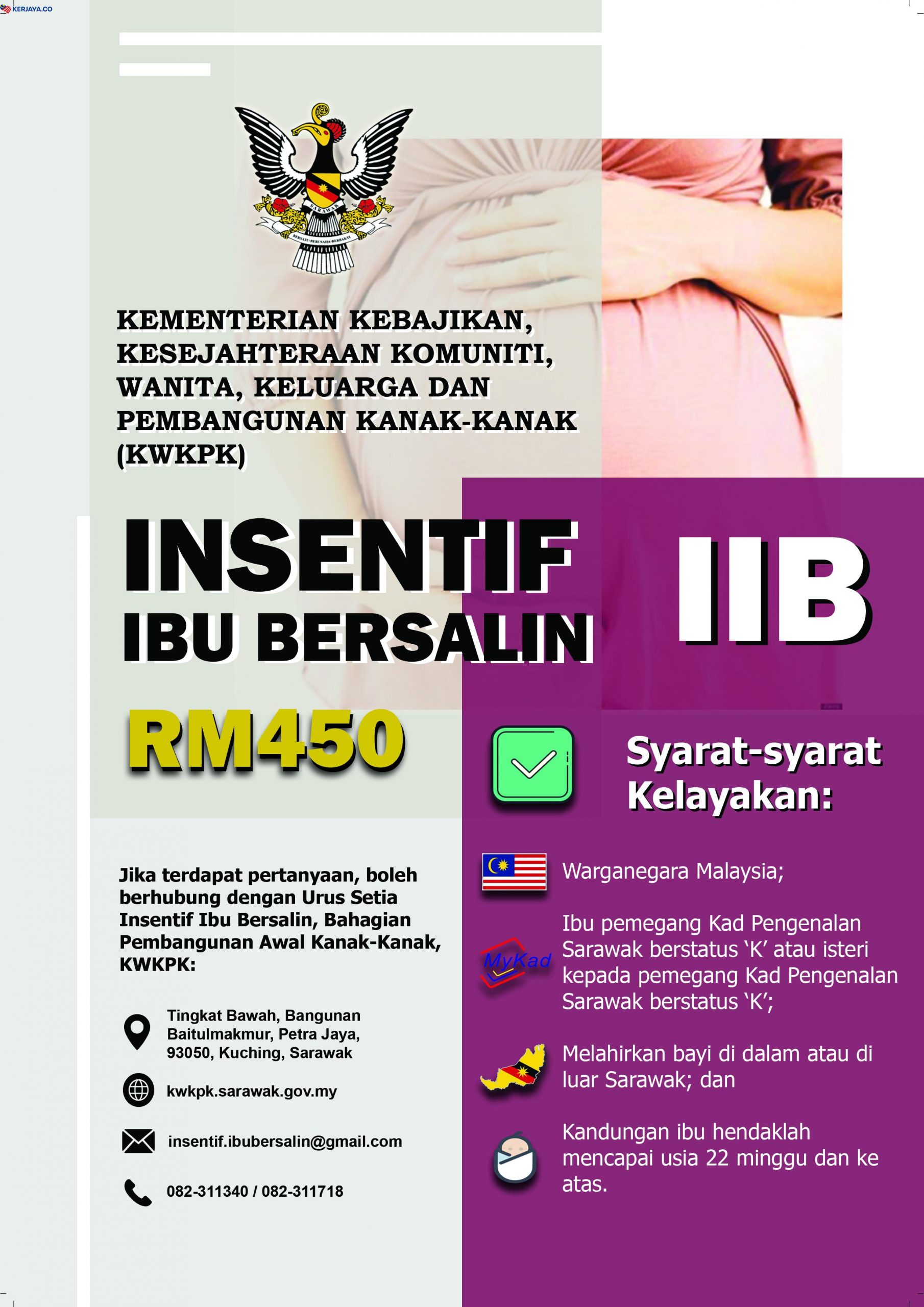 Bantuan RM450 Untuk Ibu Bersalin. Mohon Sekarang