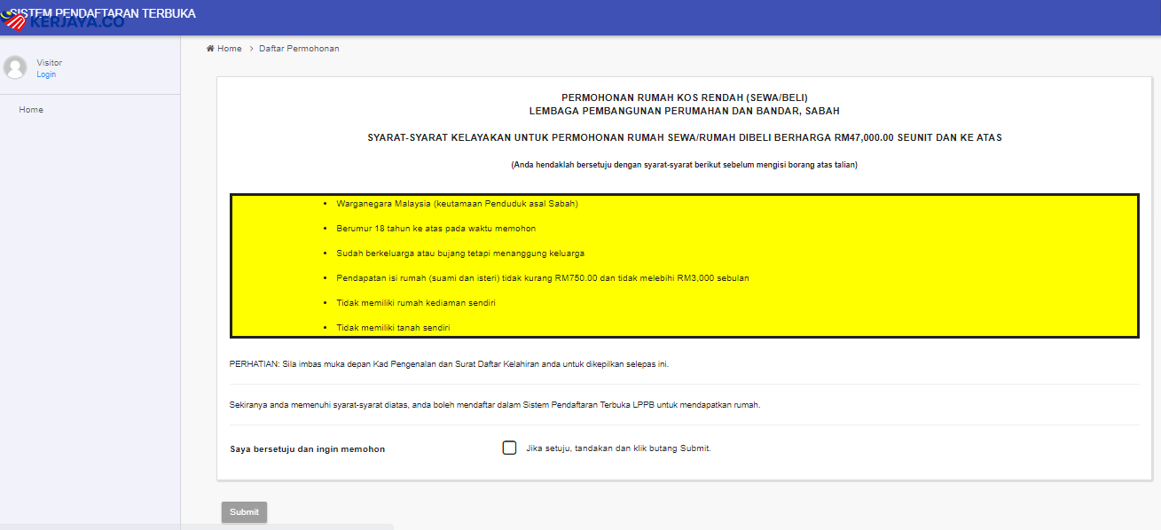 Cara Daftar, Mohon & Semak Kelulusan Rumah Kos Rendah RM47,000