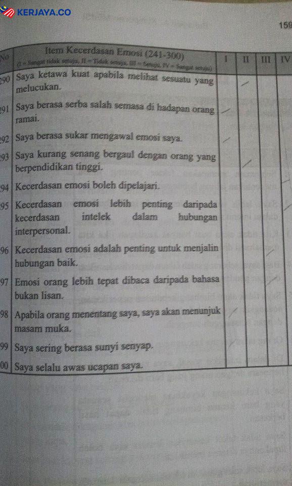 Soalan Ujian MEdSI, Ujian Inventori Pemilihan Pendidik Malaysia Universiti Awam