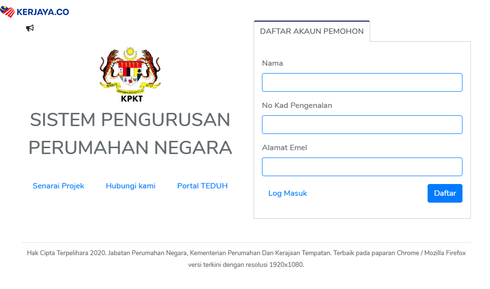 Cara Mohon Perumahan Program Rakyat PPR Secara Online Melalui SPRN