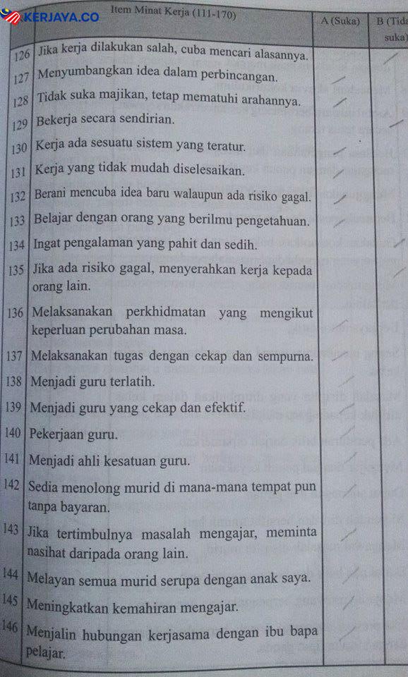 Soalan Ujian MEdSI, Ujian Inventori Pemilihan Pendidik Malaysia Universiti Awam