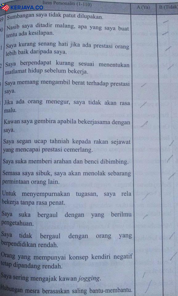 Soalan Ujian MEdSI, Ujian Inventori Pemilihan Pendidik Malaysia Universiti Awam