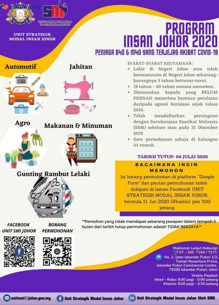 Program Insan Johor Peniaga Golongan B40 & M40. Mohon Dan Semak Sekarang
