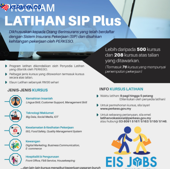 Hilang Kerja Dan Berdaftar Dengan SIP?Ini Program Latihan SIP Plus Yang Bermanfaat Untuk Anda