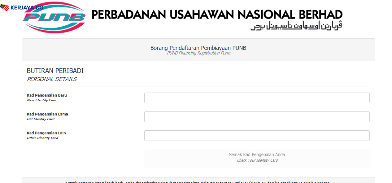 Pembiayaan Mudah Bumiputera PENJANA PUNB & MARA. Mohon Sekarang