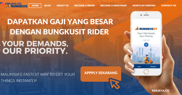 Dapatkan Gaji Yang Besar Dengan Bungkusit Rider, Ini Cara Daftar Secara Online