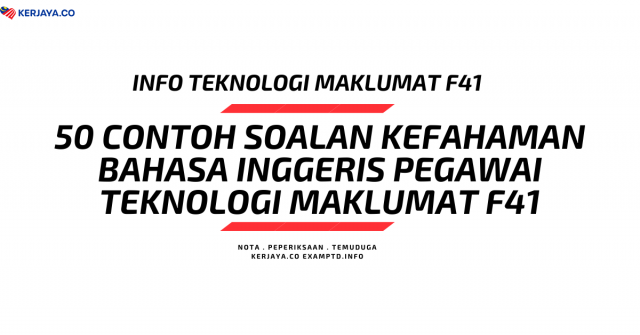 50 Contoh Soalan Kefahaman Bahasa Inggeris PTMF41 MAMPU