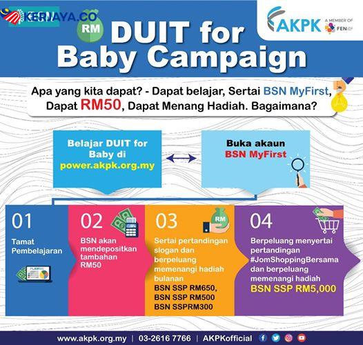 Duit For Baby Campaign BSN My First , Jom Sertai Sekarang