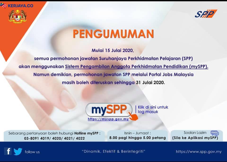 Cara Daftar mySPP, Sistem Pengambilan Anggota Perkhidmatan Pendidikan Sebagai Pencari Kerja