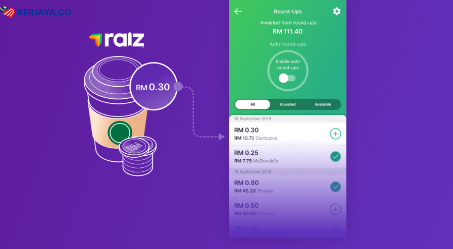 RAIZ, Aplikasi Mudah Alih Pelaburan Mikro Pertama Malaysia & PNB. Download Sekarang