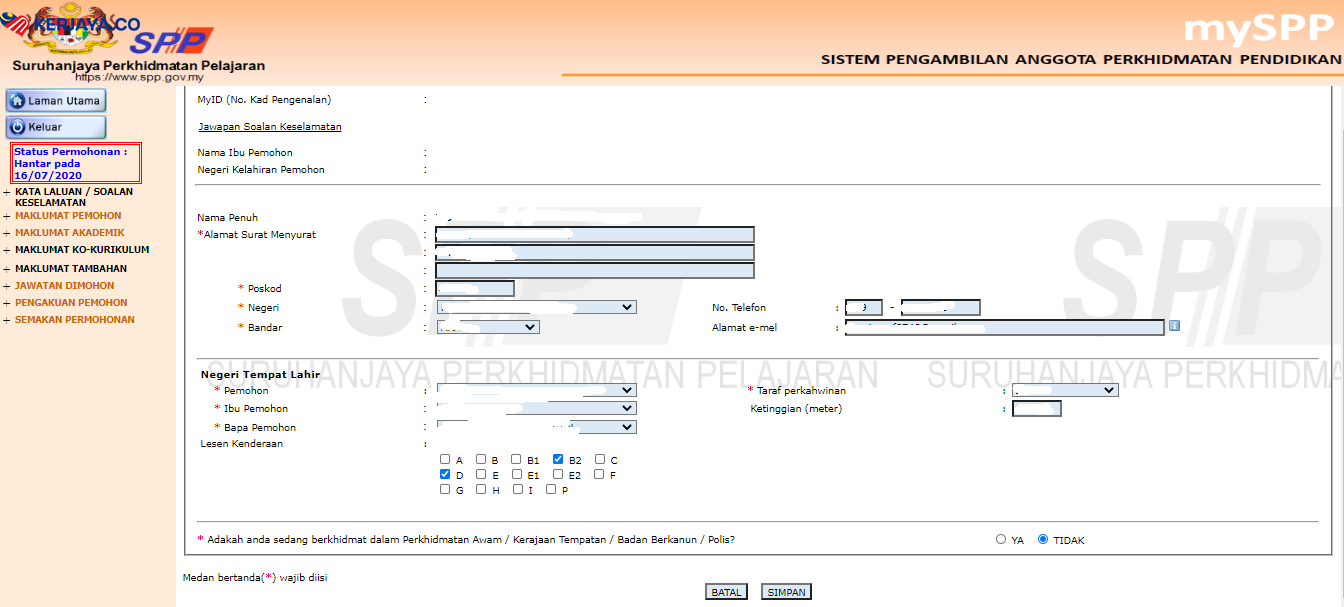 Cara Daftar mySPP, Sistem Pengambilan Anggota Perkhidmatan Pendidikan Sebagai Pencari Kerja
