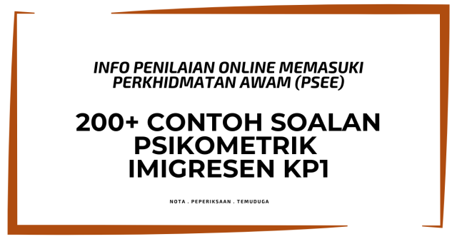 Contoh Soalan Ujian Psikometrik Pegawai Imigresen KP1