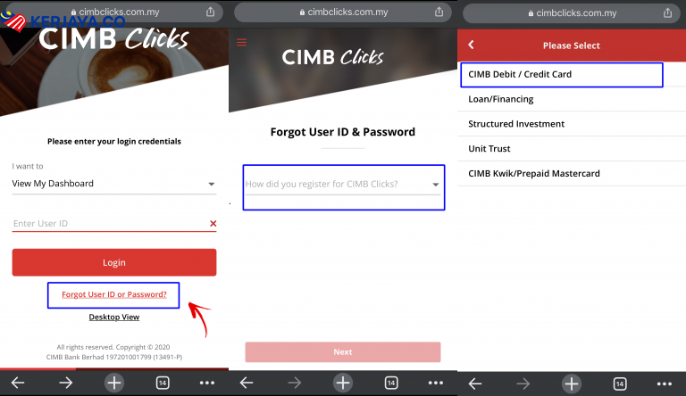 Jangan Gelabah Jika Terlupa Password CIMB Clicks. Tetapkan Semula Password Baru Seperti Ini