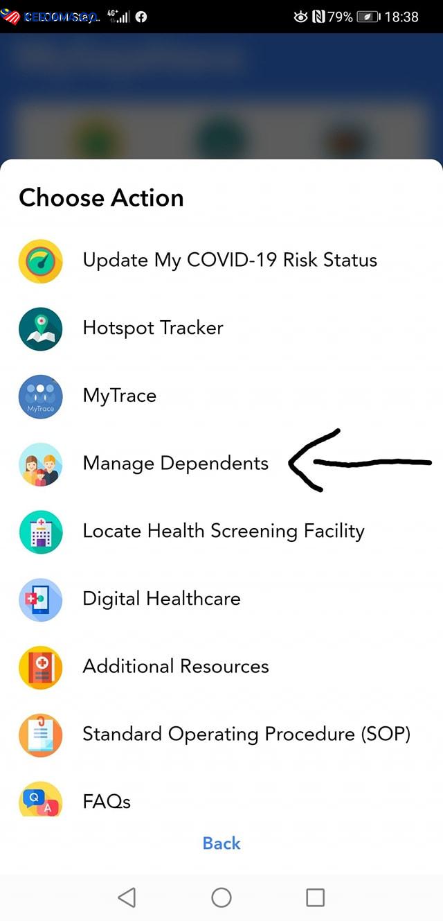 MySejahtera, Step By Step Untuk Check In Nama Anak
