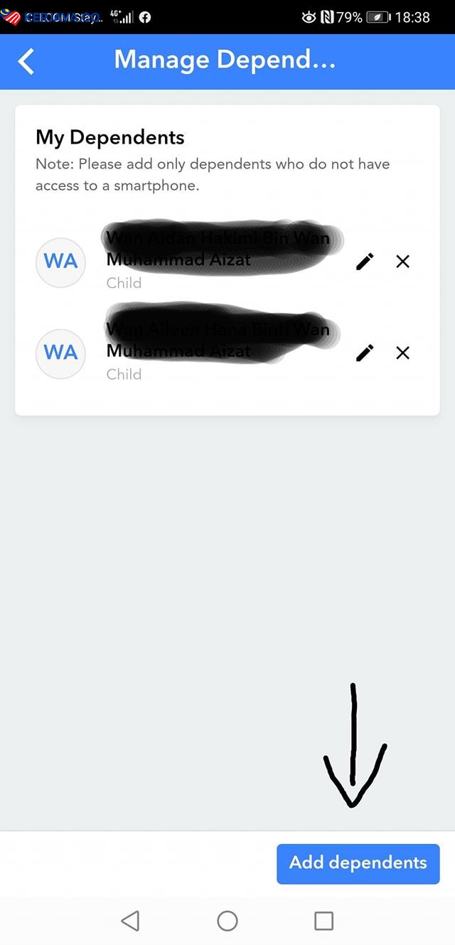MySejahtera, Step By Step Untuk Check In Nama Anak