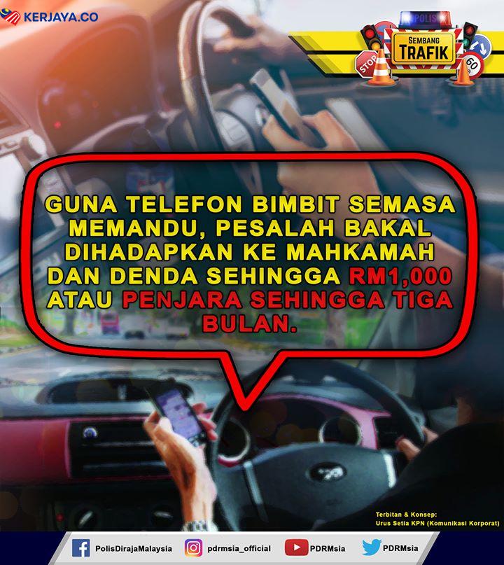 Tahukah anda, Guna Telefon Semasa Memandu Akan Terima Notis Hadir Ke Mahkamah Terus?