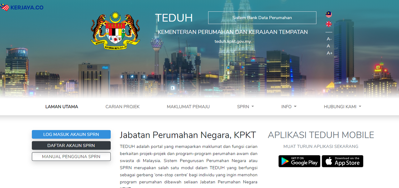 Permohonan Rumah PPR, MyHome Dan Ruah Transit Online Melalui Portal TEDUH
