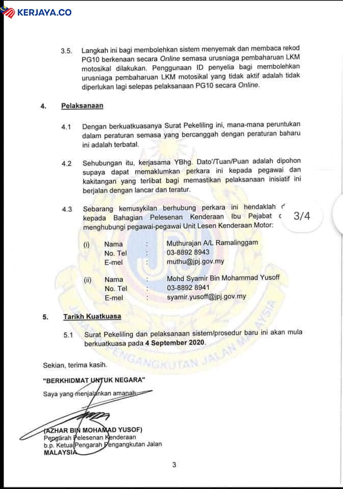 Tiada Lagi Pemeriksaan Kenderaan di PUSPAKOM Sekiranya Cukai Jalan Tamat Tidak Melebihi 3 Tahun