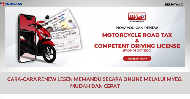 Cara-Cara Renew Lesen Memandu Secara Online Melalui MyEG. Mudah Dan Cepat