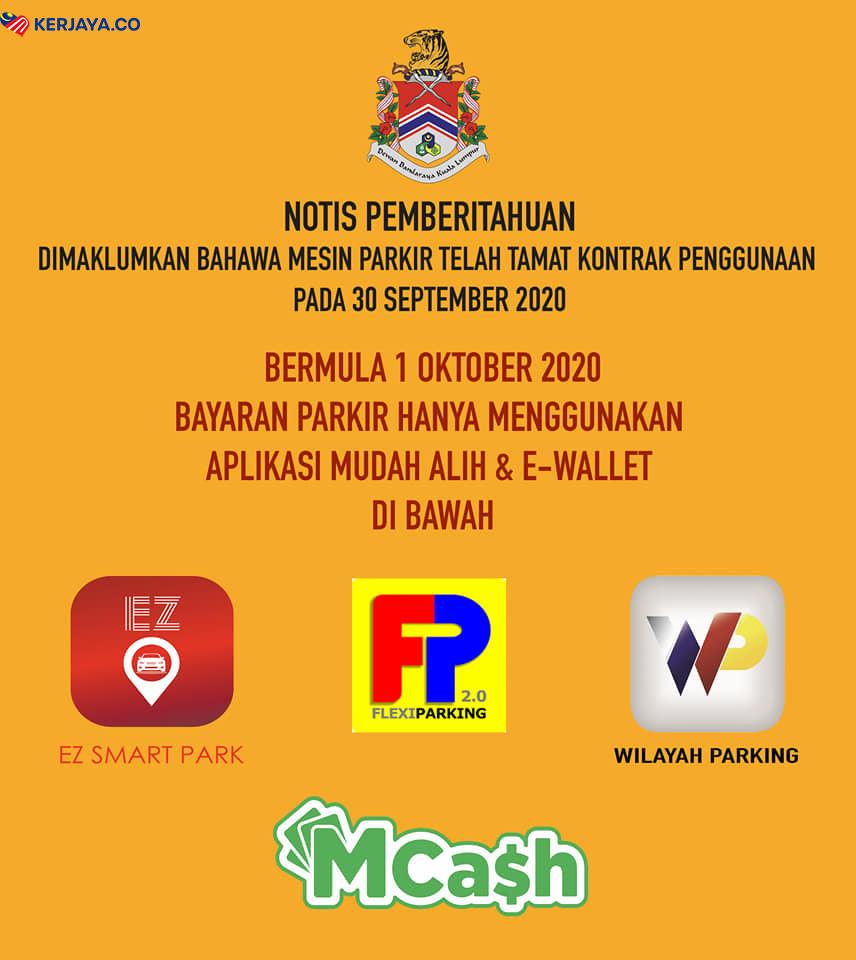 Semua Parking Di Kuala Lumpur Guna E-Wallet Dan Tiada Lagi Penggunaan Duit Syiling