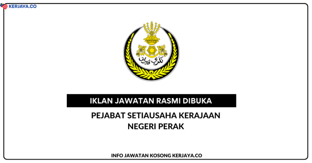 Pejabat Setiausaha Kerajaan Negeri Perak ~ Kekosongan Jawatan Pembantu Tadbir (Pengoperasian) Setara Gred 1