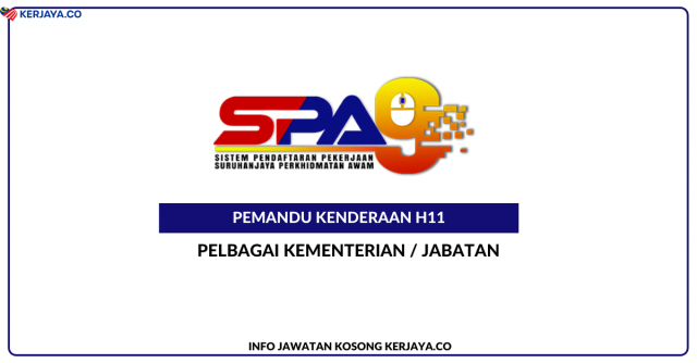 Pemandu Kenderaan H11 Pelbagai Kementerian / Jabatan 2021 Dibuka