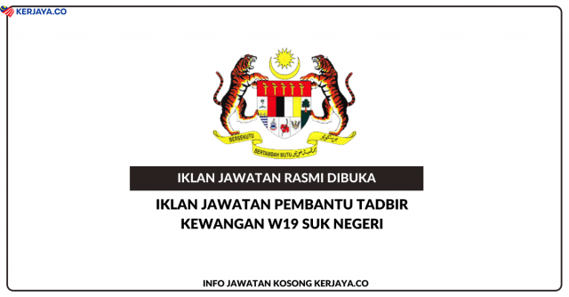 Pembantu Tadbir Kewangan Pejabat Setiausaha Kerajaan Negeri / 71 Kekosongan Jawatan