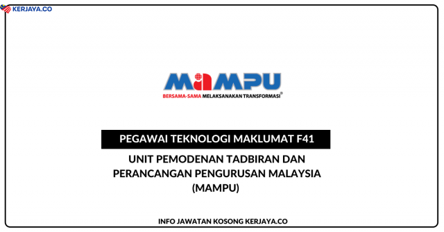 283 Kekosongan Jawatan Pegawai Teknologi Maklumat F41 MAMPU